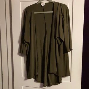 —Small Olive Green LuLaRoe Lindsay Kimono